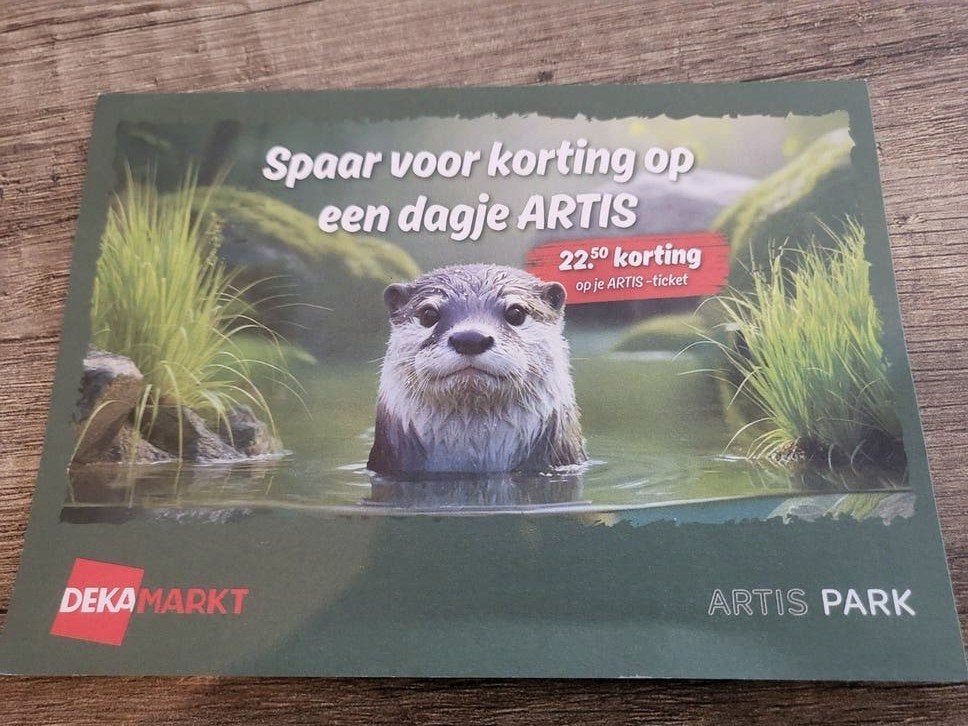 kortingsbon voor 10 euro naar artis, Eén persoon, Kortingsbon