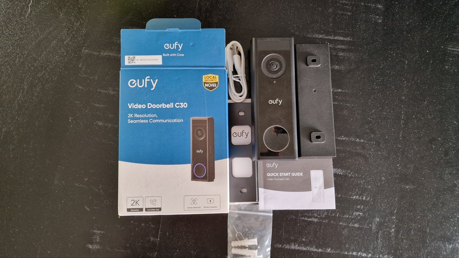 Eufy Video Deurbel C30 - 2K Resolutie, Ophalen of Verzenden, Zo goed als nieuw, Buitencamera