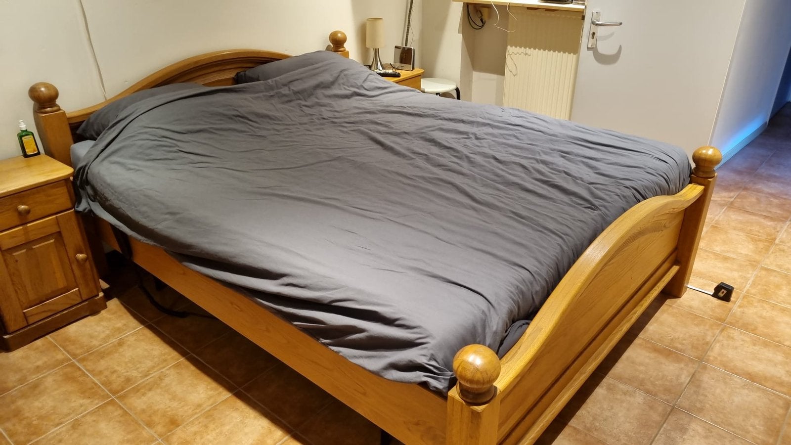 2 persoons licht eiken bed, Ophalen, Overige kleuren, Tweepersoons, Licht eiken
