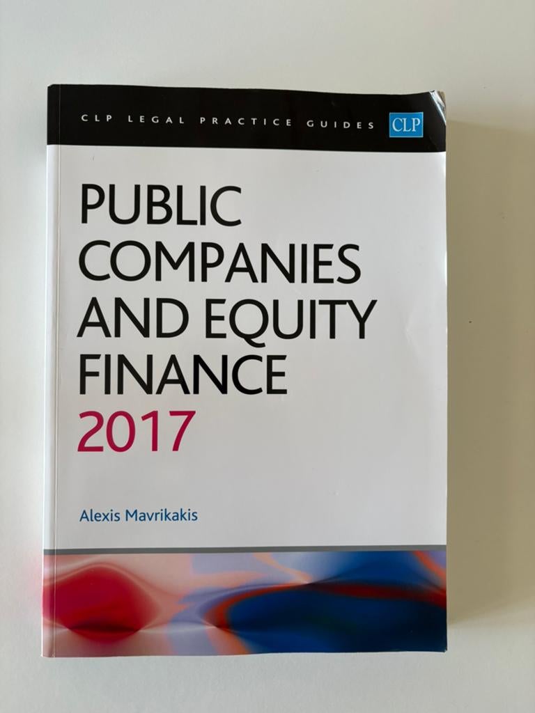 Public Companies and Equity Finance 2017, Ophalen of Verzenden, Beta, Gelezen, WO