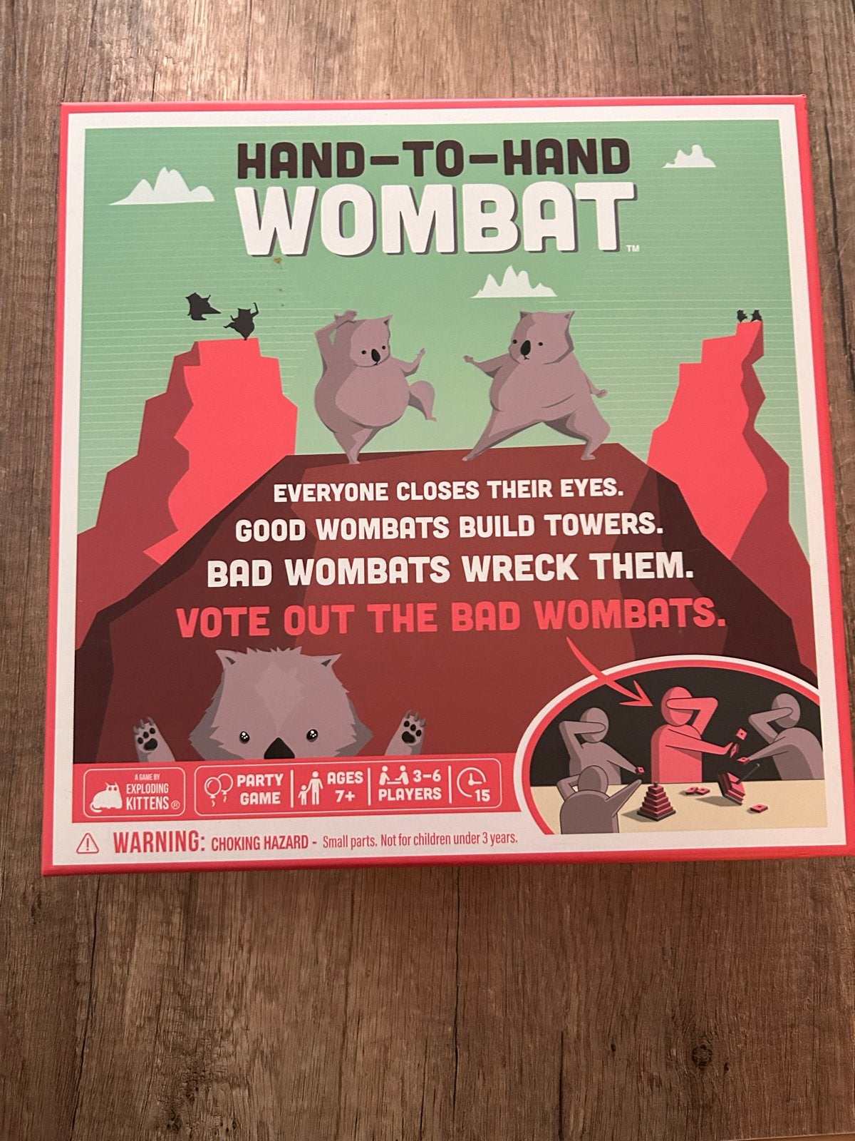 Hand-to-Hand Wombat - Partygame van Exploding Kittens, Drie of vier spelers, Ophalen of Verzenden, Zo goed als nieuw