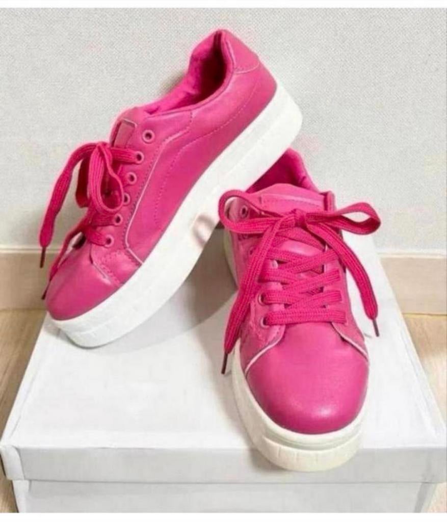 Hoge zool - Roze Wit dames Sneakers sneaker NIEUW maat 40-39, Nieuw, Ophalen of Verzenden, Sneakers of Gympen, H
