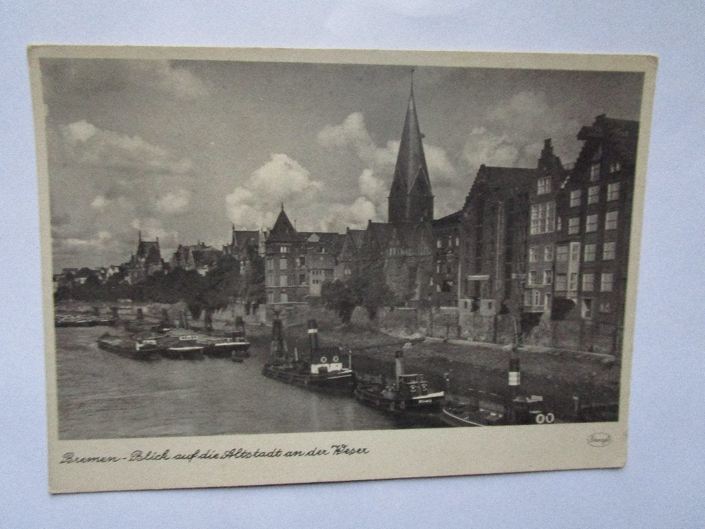 Ansichtkaart Bremen - Blick auf die Altstadt an der Weser, Verzenden, 1920 tot 1940, Ongelopen, Duitsland