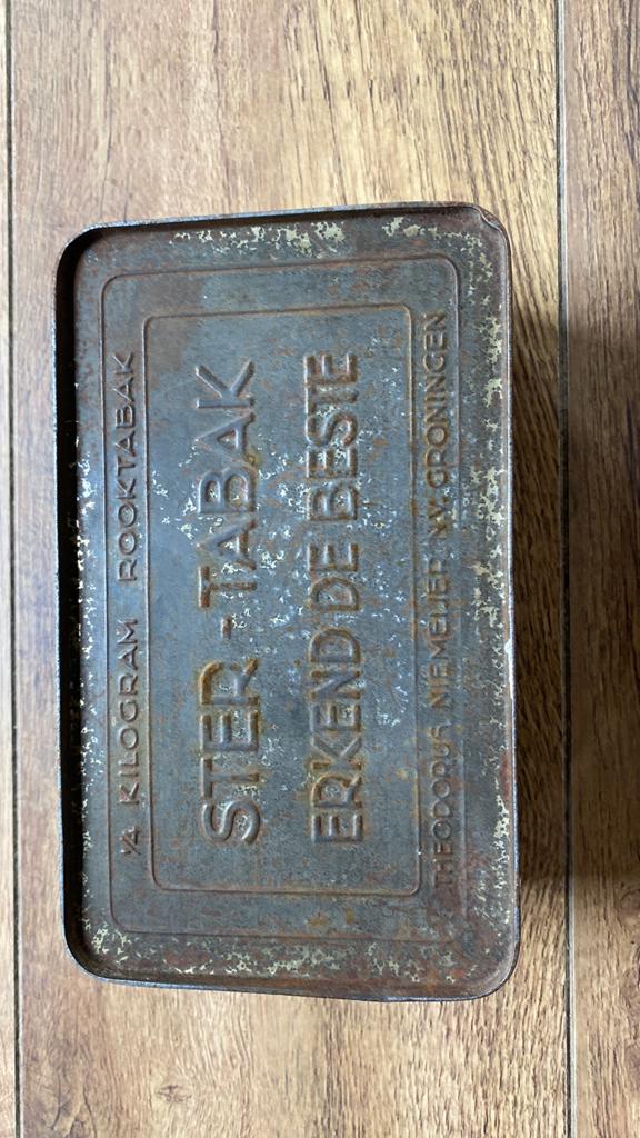 Antieke metalen tabaksdoos Ster Tabak 20x15x8 cm, Ophalen, Gebruikt, Overige, Overige merken