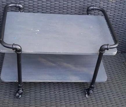 Bijzettafel 60x40x38 zwart, Huis en Inrichting, Tafels | Bijzettafels, 45 tot 60 cm, Metaal of Aluminium, Zo goed als nieuw, Rechthoekig