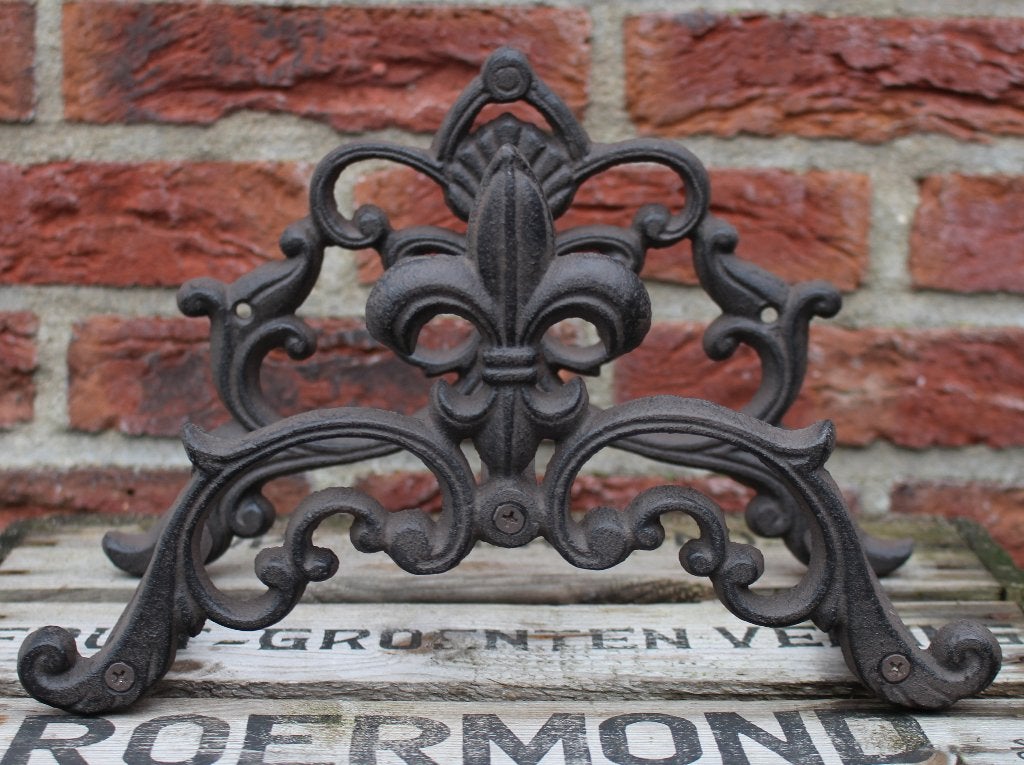 Gietijzeren tuinslanghouder Franse lelie bruin TG123, Robanjer, Nieuw, Ophalen of Verzenden, Tuinslanghaspel