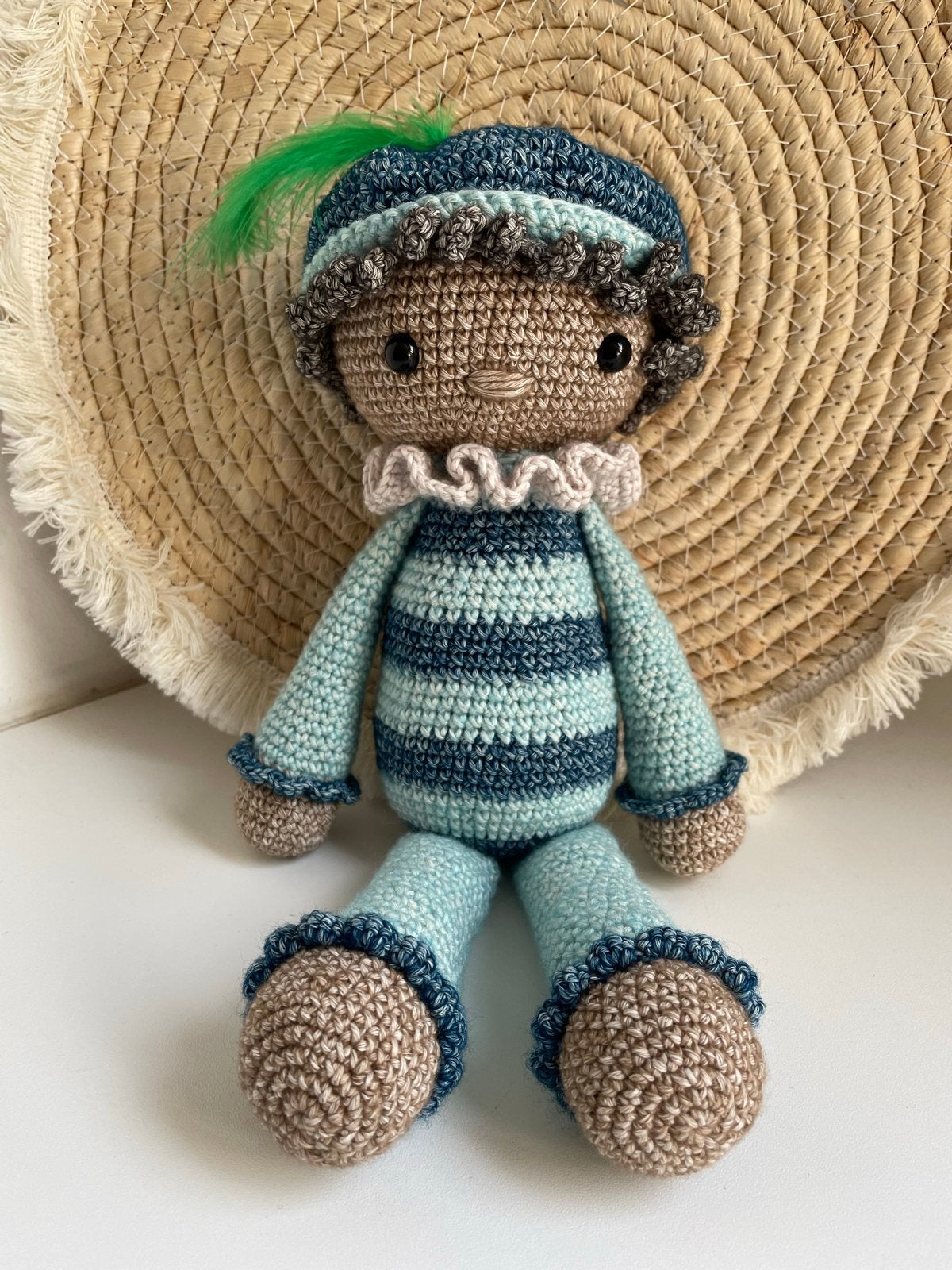 Pietje knuffel van stonewashed garen, Hobby en Vrije tijd, Ophalen of Verzenden, Nieuw, Haken, Overige typen