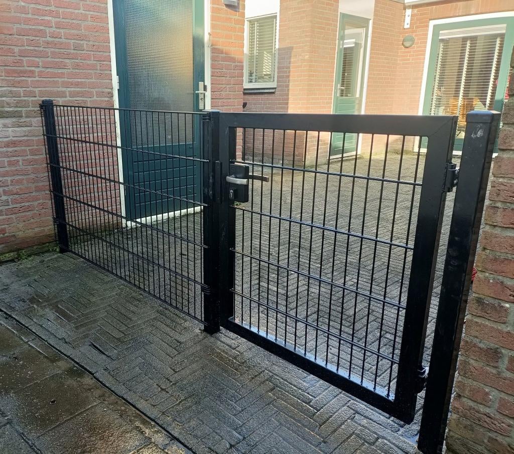 15m 100cm 656 dubbelstaafmat hekwerk Zwart Voorjaarsactie!, Ophalen of Verzenden, Nieuw, IJzer, Dubbelstaafmat hekwerk
