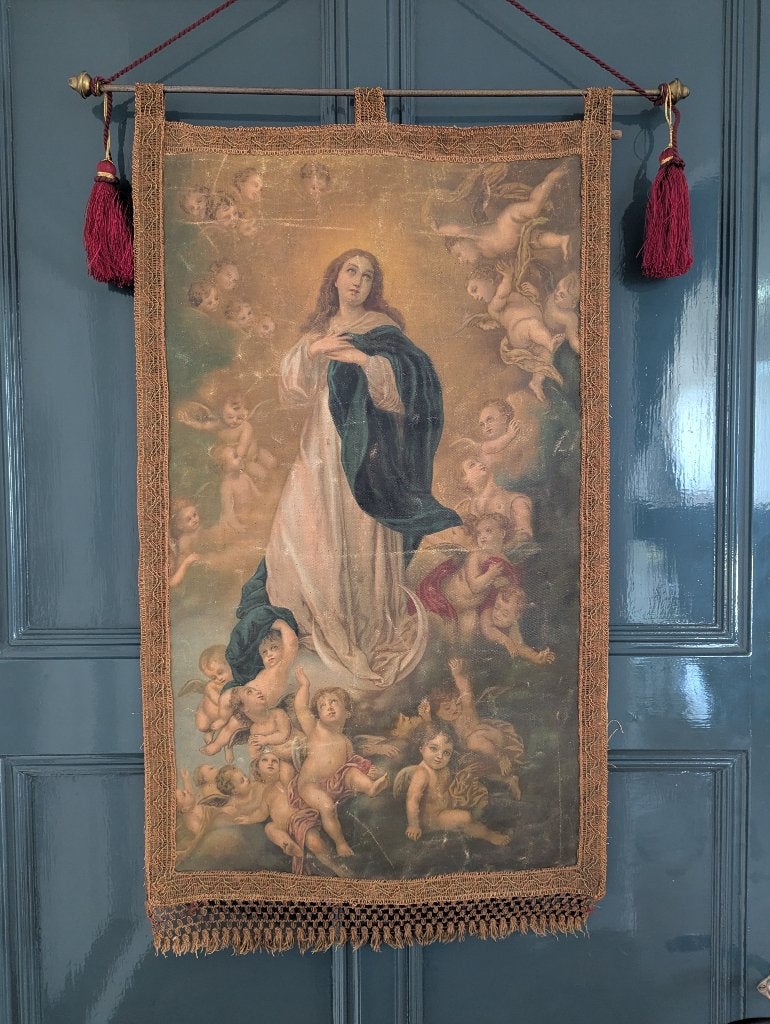 Antiek religieus Mariavaandel naar Murillo – ca. 1900, Ophalen of Verzenden