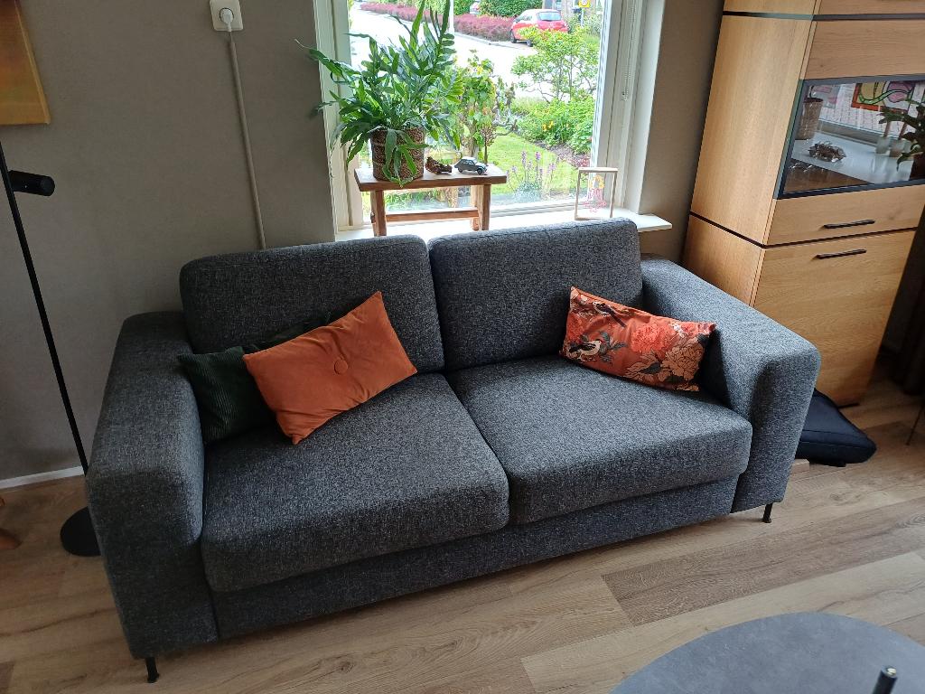 bankstel met hocker, Huis en Inrichting, Banken | Bankstellen, Ophalen, Gebruikt, Driepersoons, 75 tot 100 cm