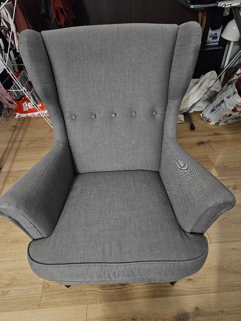Ikea fauteuil strandmon grijs, Ophalen, Nieuw, 75 tot 100 cm, 50 tot 75 cm