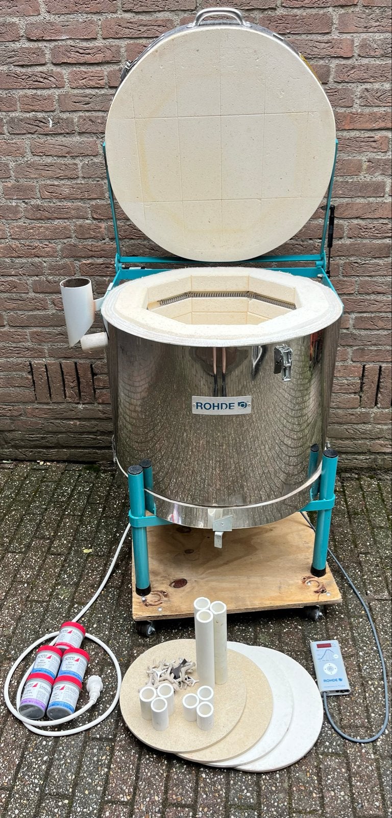 Keramiekoven Rohde 1240C 60 liter 230V met toebehoren, Ophalen