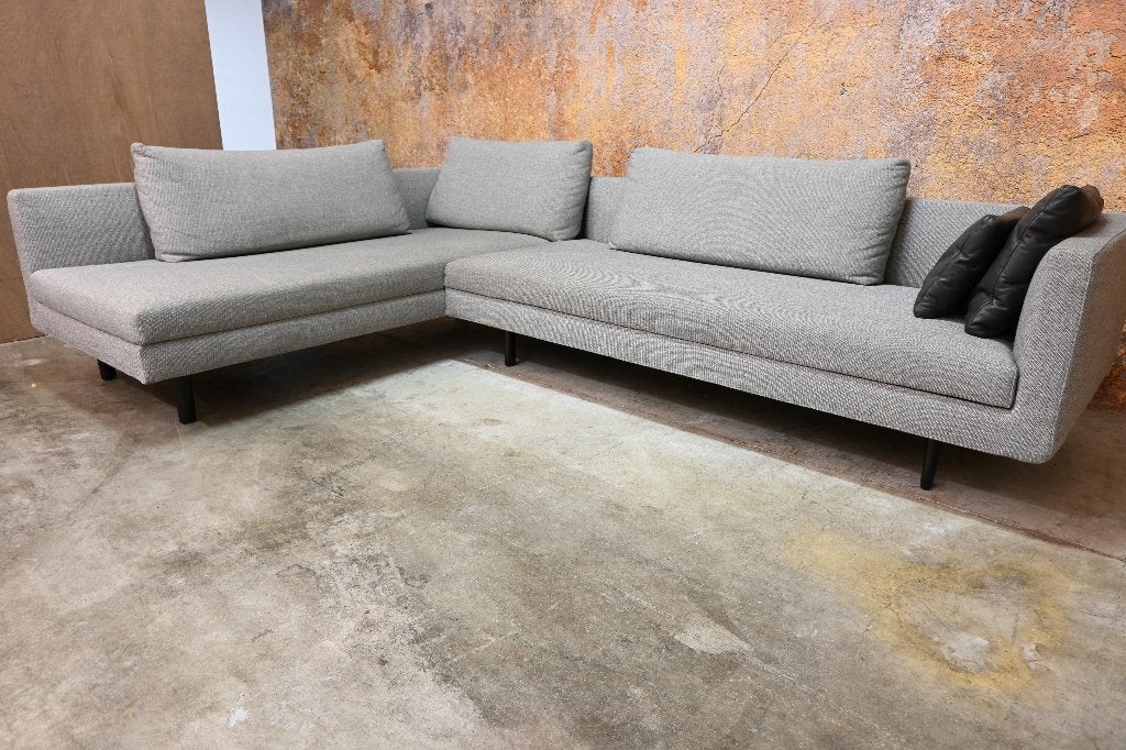 ZGANieuw grijze stoffen EYYE Etcetera design hoekbank, EYYE, 250 tot 300 cm, Hoekbank, Ophalen of Verzenden