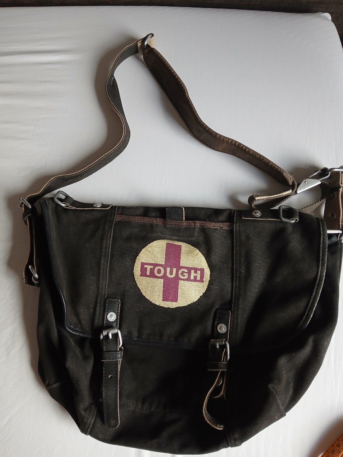 Tough Jeansmith Schoudertas - Stoer en Ruim, Ophalen, Gebruikt, Zwart, Schoudertasje