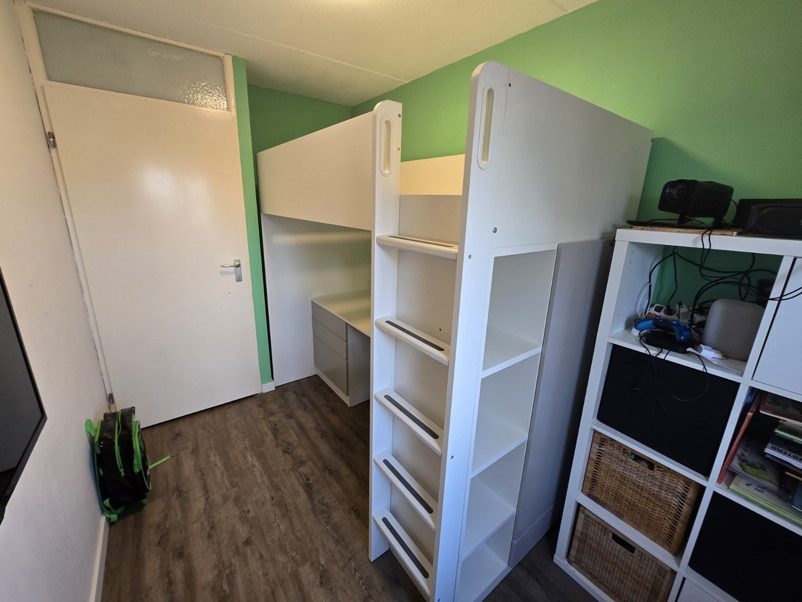 IKEA SMÅSTAD Hoogslaper met bureau en opbergruimte, Ophalen, Gebruikt, Eenpersoons, 200 cm
