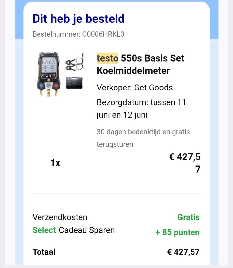 Gloednieuwe Testo 550s Basis Set Koelmiddelmeter, Ophalen, Nieuw, Overige meters