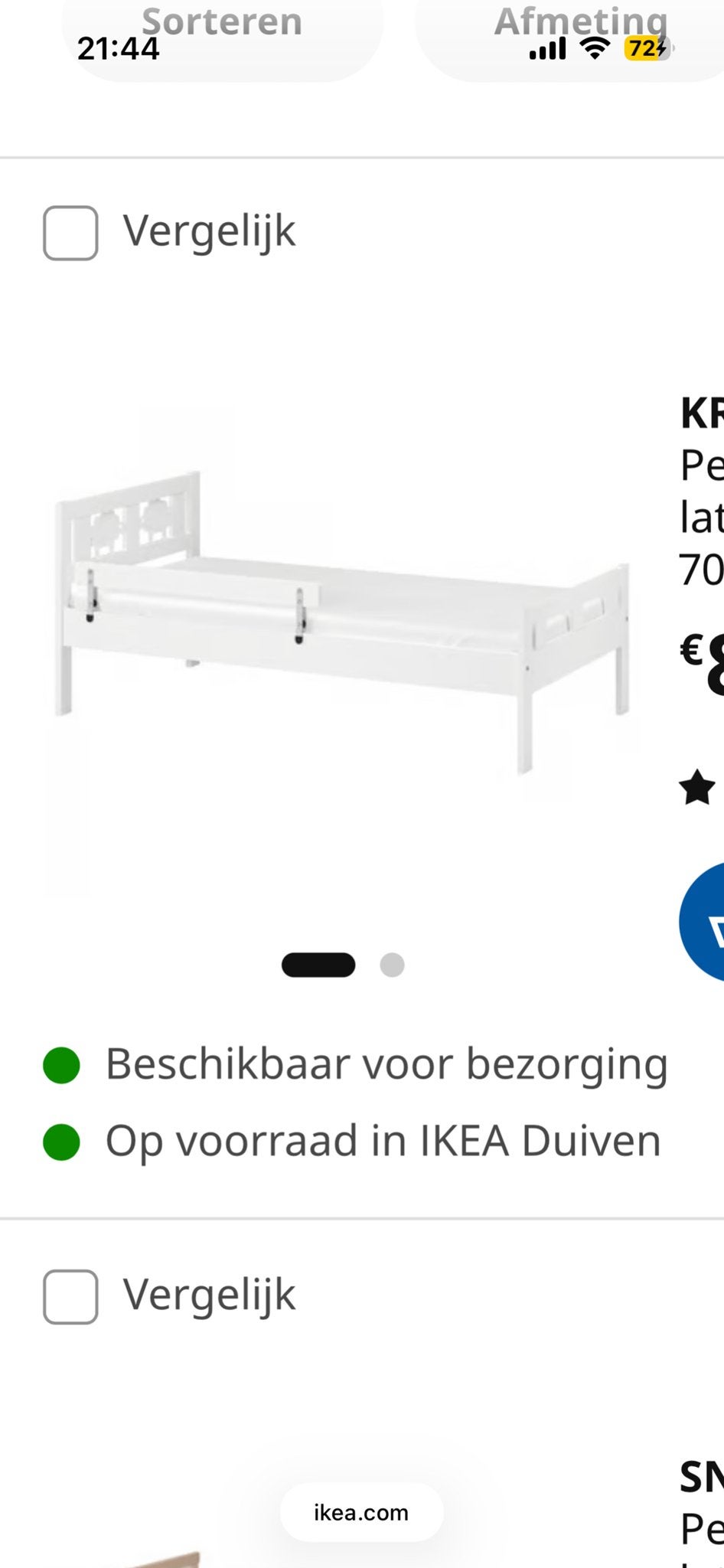 Peuterbed met matras, reeds gedemonteerd, Ophalen, Gebruikt, 70 tot 85 cm, 140 tot 160 cm