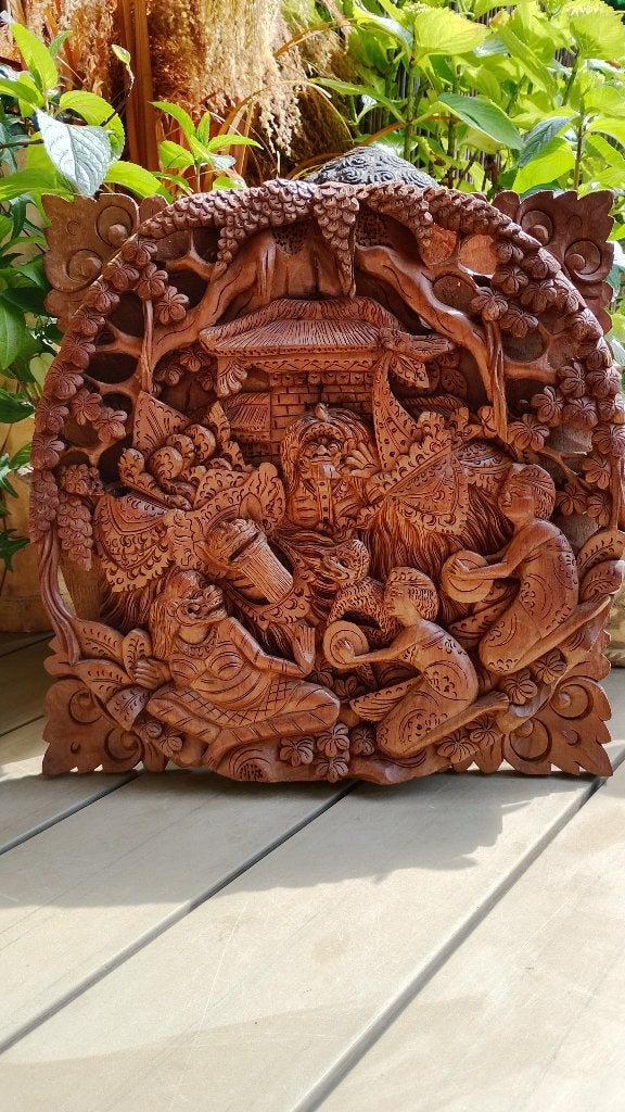 Indonesische Balinees dat de Barong dans uitbeeld, Antiek en Kunst, Kunst | Beelden en Houtsnijwerken, Ophalen of Verzenden