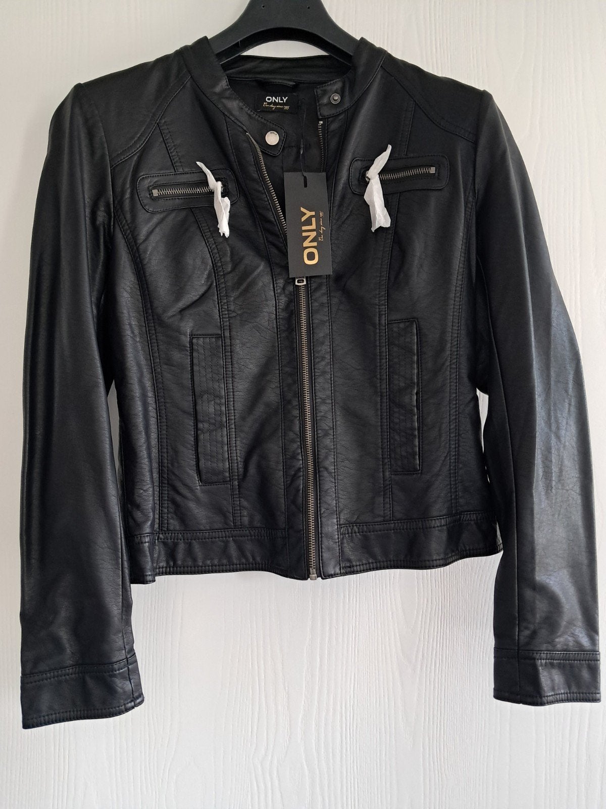 faux leather only jasje, Maat 38/40 (M), Only, Verzenden, Zwart