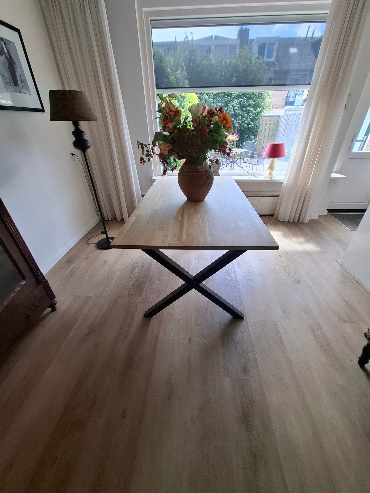 Houten eettafel, Huis en Inrichting, Tafels | Eettafels, Ophalen, Rechthoekig, 200 cm of meer, 50 tot 100 cm