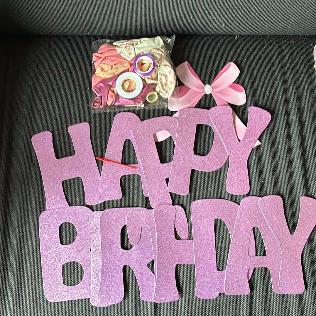 Nieuwe roze verjaardagsversiering meisje – Happy Birthday, Ophalen of Verzenden, Nieuw
