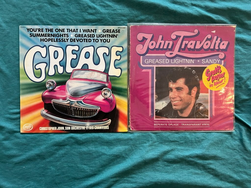 2 LP's Grease (ook per stuk te koop), LP, Gebruikt, Musical, Ophalen of Verzenden