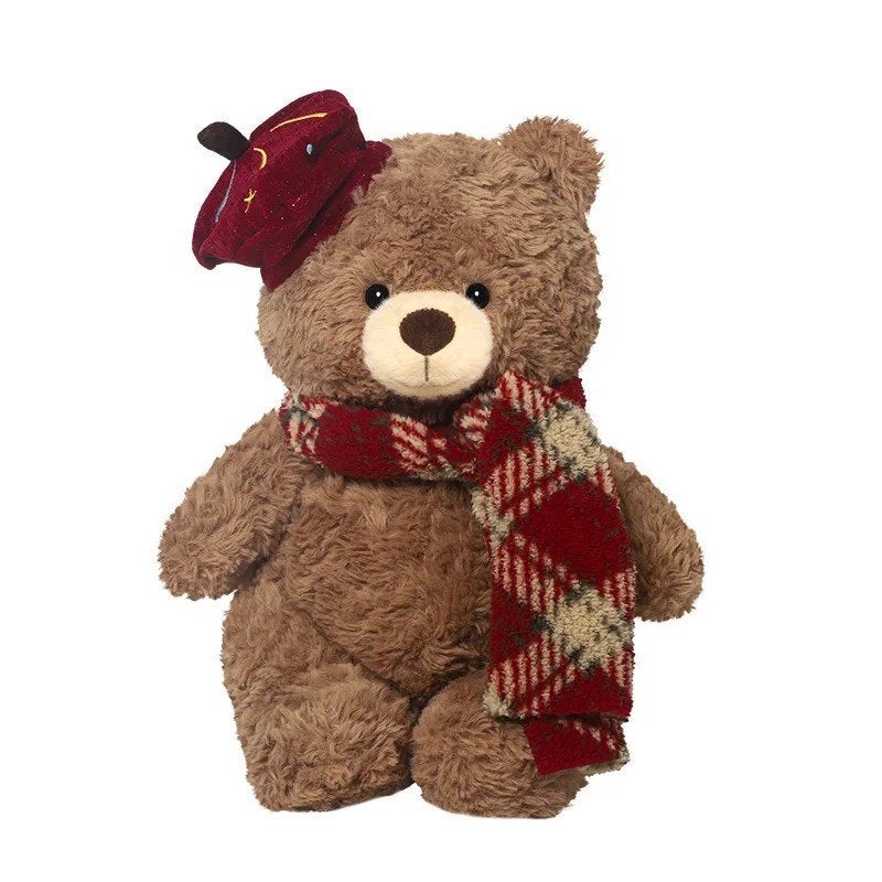 Prachtige teddy beer knuffel met sjaal en muts (33cm), Ophalen of Verzenden, Nieuw, Overige typen