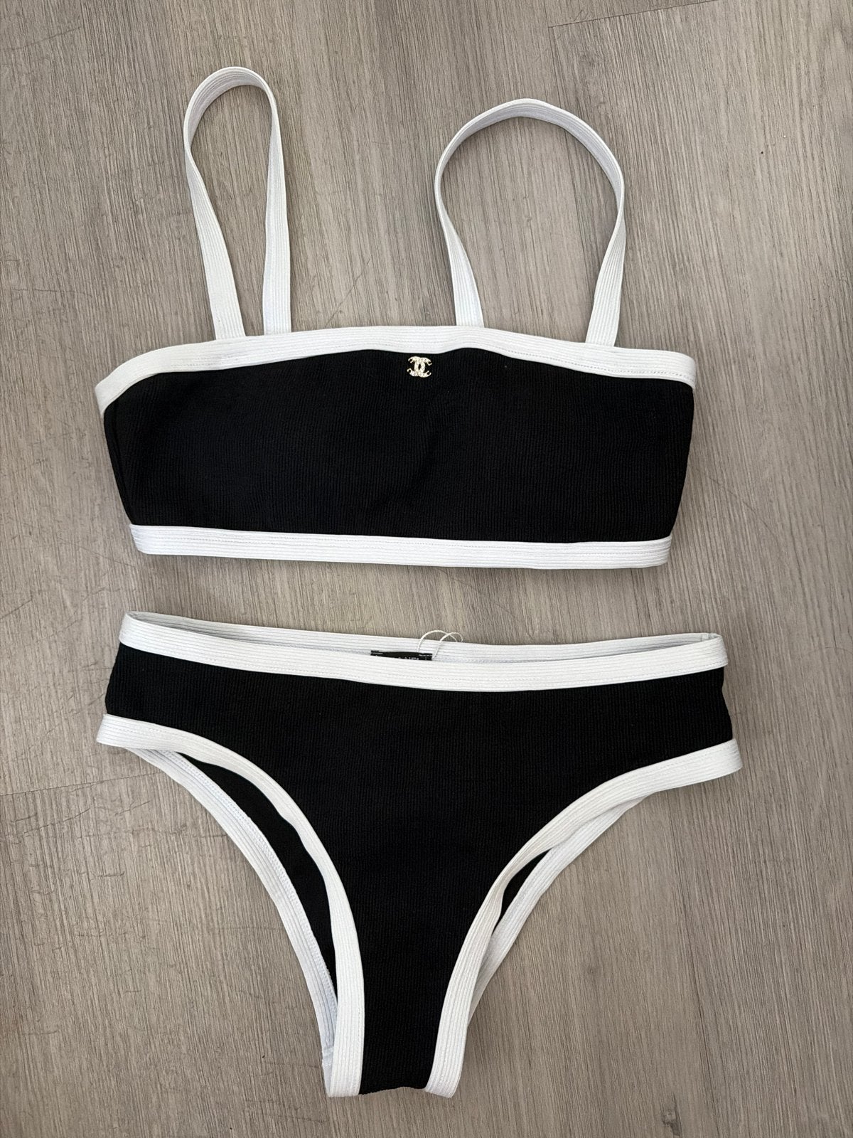 Chanel Bikini Zwart/Wit - Maat XS, Kleding | Dames, Ophalen of Verzenden, Nieuw, Zwart, Bikini