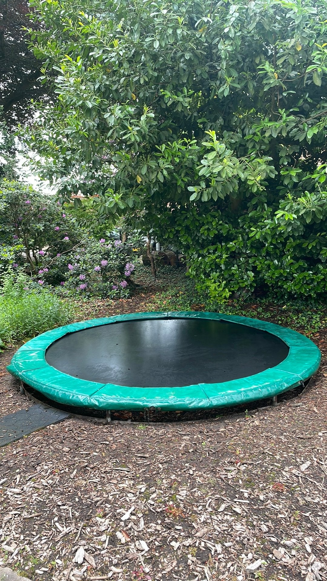 Inbouw trampoline - Groen, Gebruikt, Kinderen en Baby's, Speelgoed | Buiten | Trampolines, Gebruikt, Ophalen