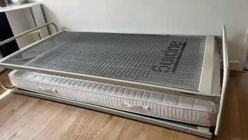 Auping bed 2x, Ophalen, Gebruikt, Eenpersoons, Metaal