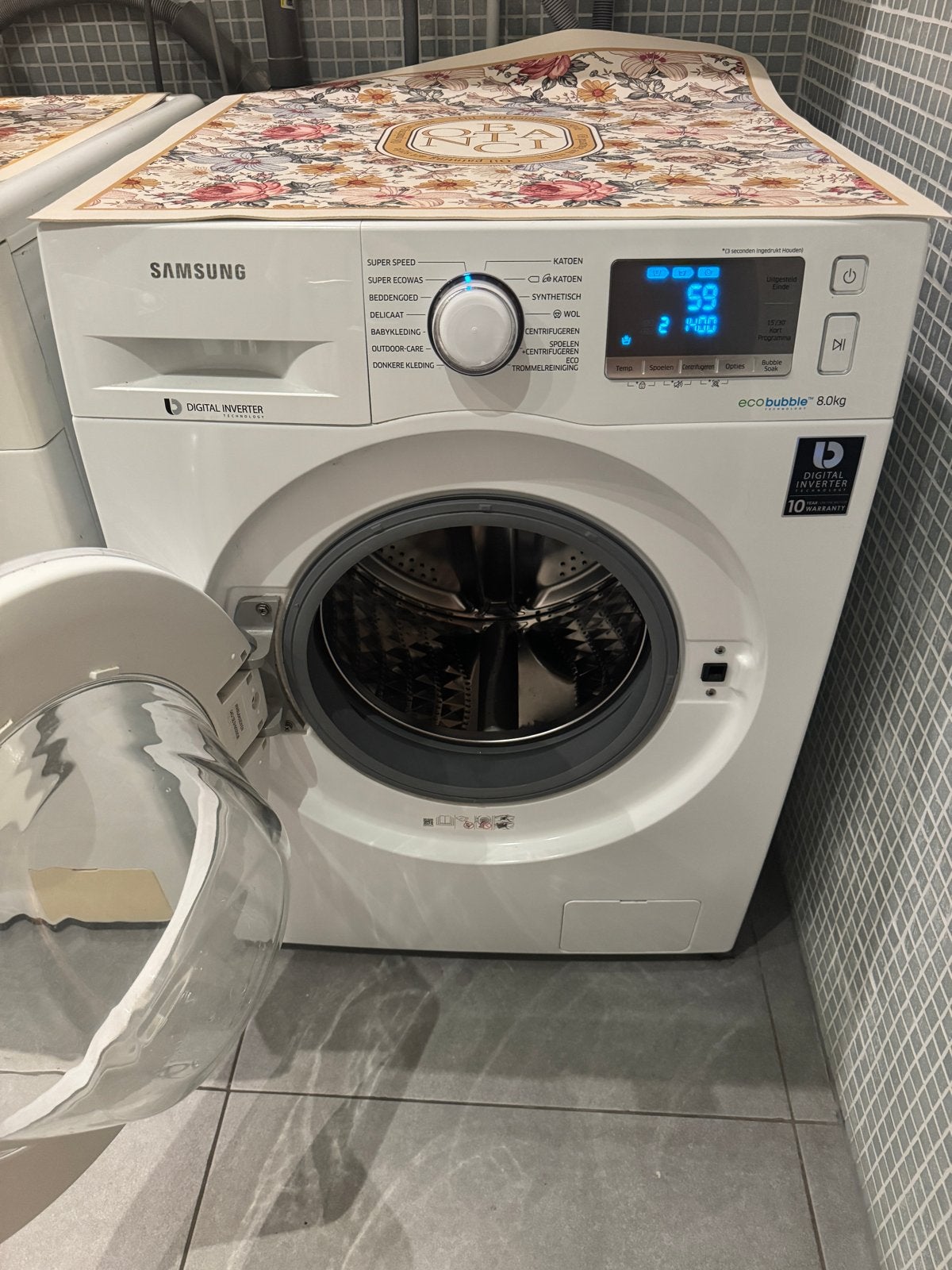 Samsung WW80J6403EW Wasmachine - 8kg, EcoBubble, Digital Inv, Witgoed en Apparatuur, Ophalen, 1200 tot 1600 toeren, 8 tot 10 kg