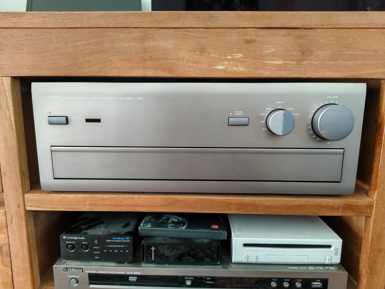 Yamaha AX-1050 versterker, Ophalen, 120 watt of meer, Stereo, Refurbished