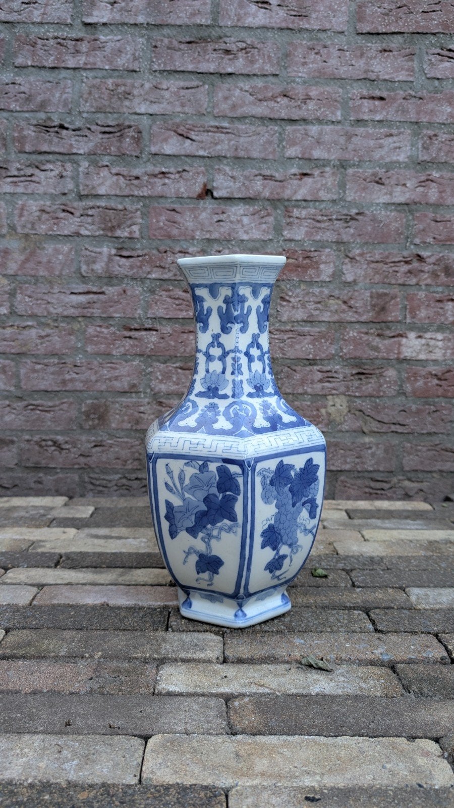 Mooie blauw/wit Chinese vaas in perfecte staat, Antiek en Kunst, Ophalen