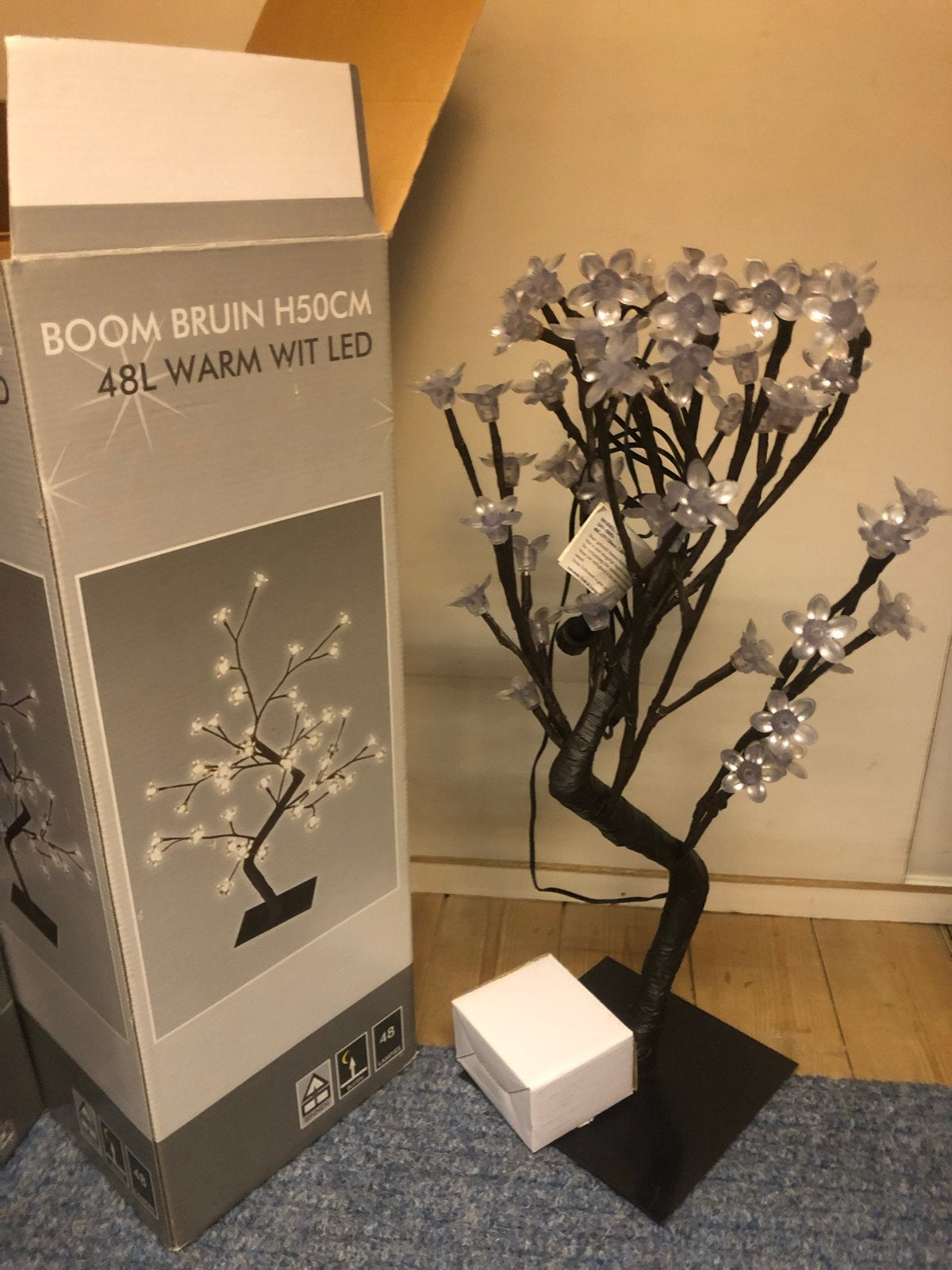LED Boom Bruin H50cm met 48 Warm Wit LED lampjes, Huis en Inrichting, Lampen | Overige, Overige merken, Kunststof, Nieuw, Overige fittingen