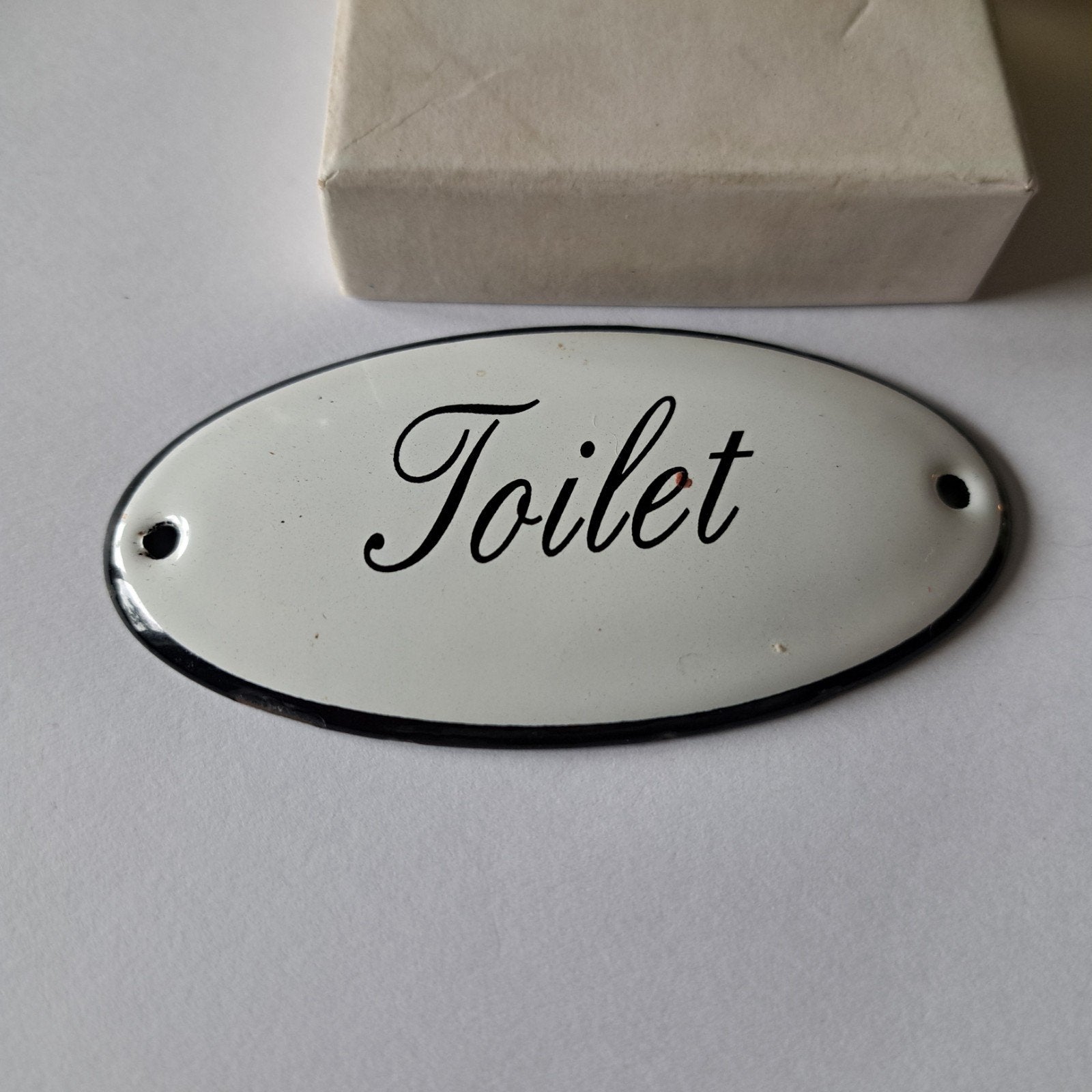 Vintage emaille bordje Toilet, Verzenden
