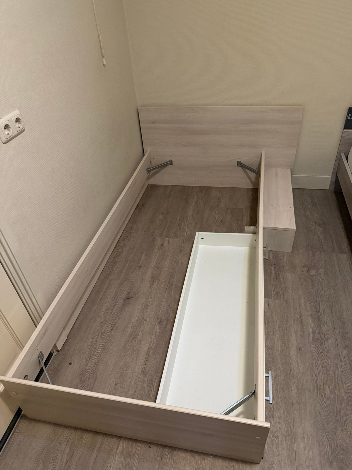 1 persoonsbed matrasmaat 90x200, Ophalen, Eenpersoons, Hout, 120 cm
