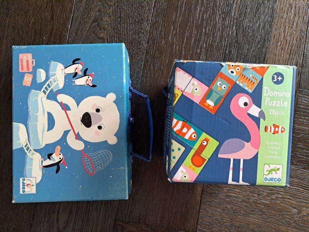 Djeco spel Aglagla (ala slangen en ladders) + gratis domino, Ophalen of Verzenden, Gebruikt, Puzzelen