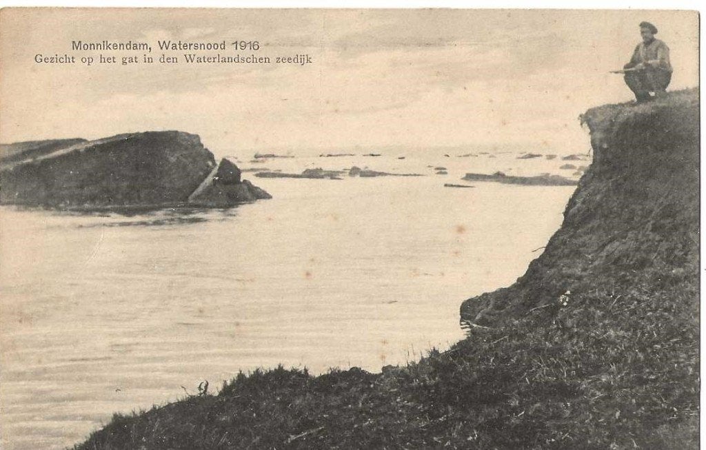 Par-686  Monikkendam  Watersnood 1916, Ophalen of Verzenden, Voor 1920, Ongelopen, Noord-Holland