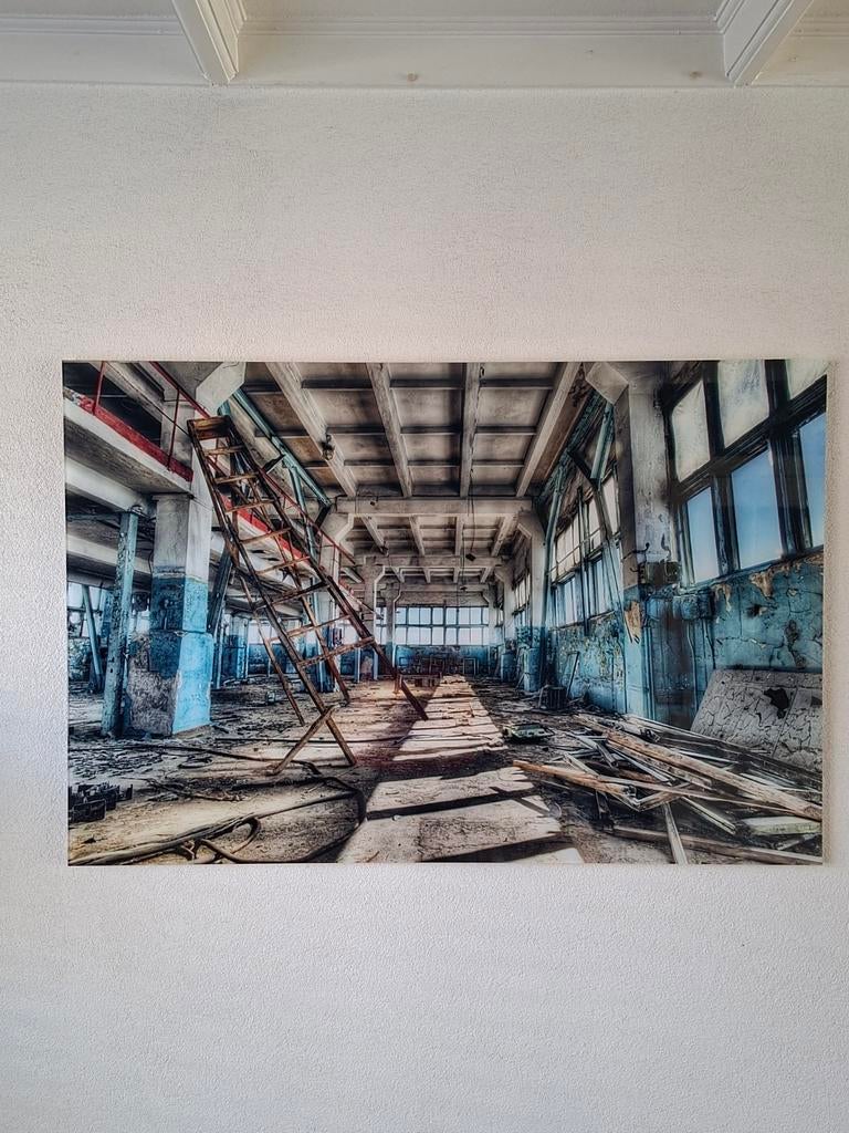 Industrieel schilderij plexiglas, Ophalen, Zo goed als nieuw, Schilderij, 100 tot 125 cm