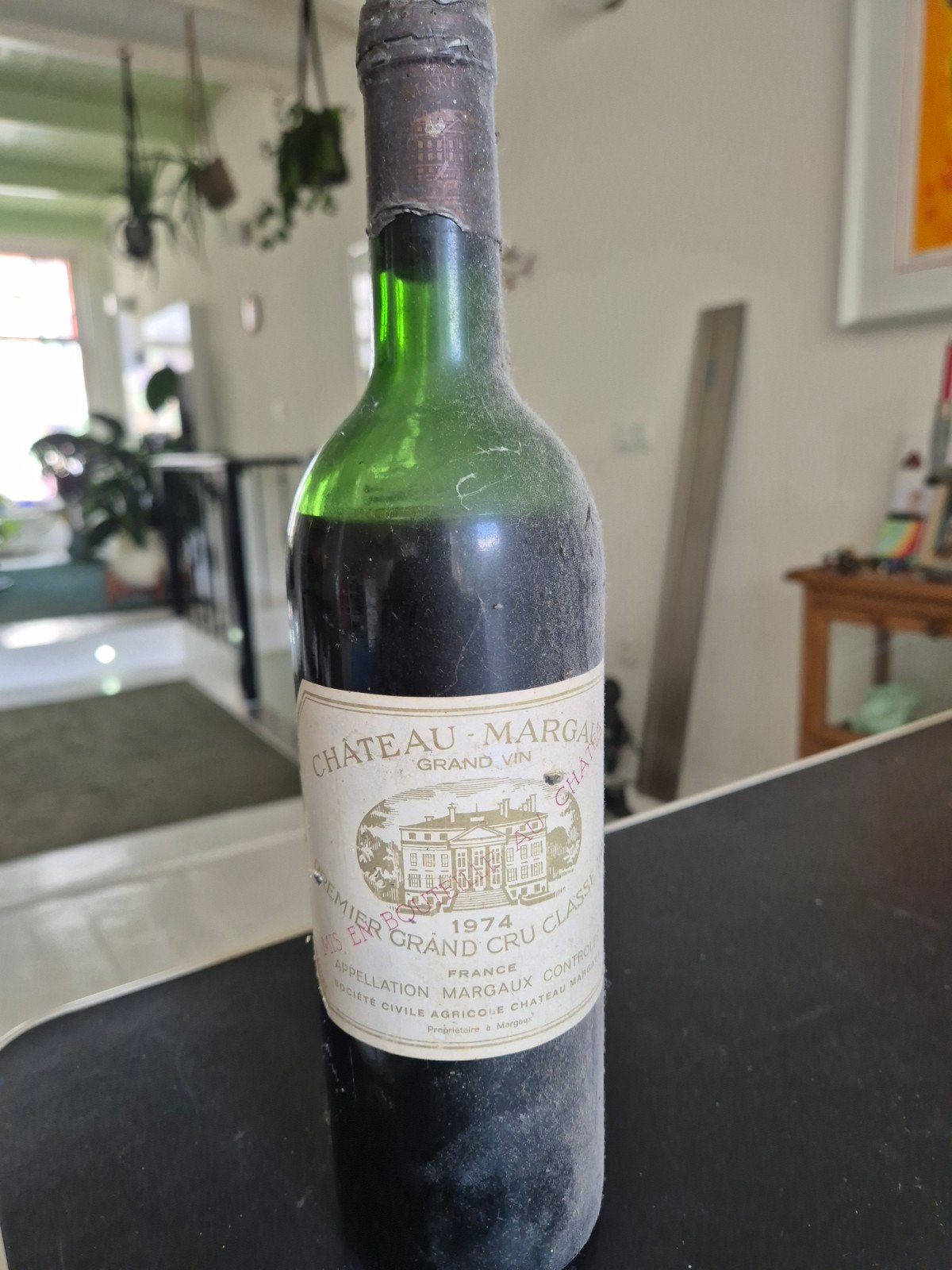 Château Margaux Grand Vin 1974 - Exclusieve Rode Wijn, Gebruikt, Frankrijk, Ophalen of Verzenden, Rode wijn