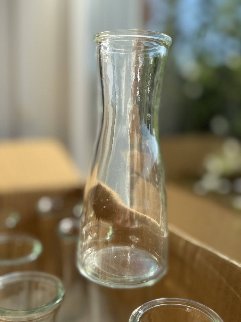 12 glazen vaasjes – bruiloft decoratie, Transparant, 14 cm, Ophalen of Verzenden, Geschikt voor buiten