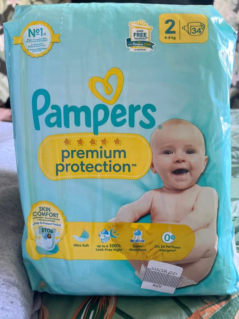 Pampers Premium Protection Luiers Maat 2 (4-8 kg) - 34 stuks, Ophalen of Verzenden, Nieuw