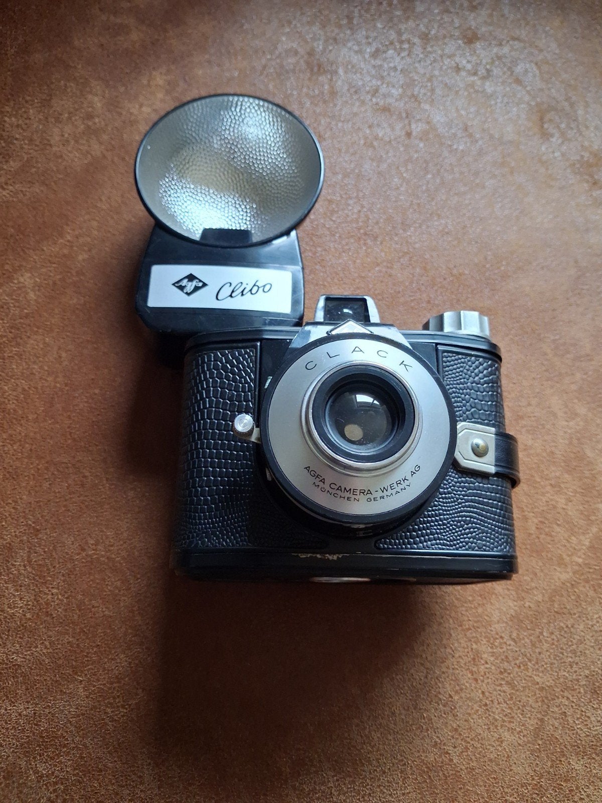 Vintage Agfa Clack camera met Clibo flitser, Ophalen of Verzenden