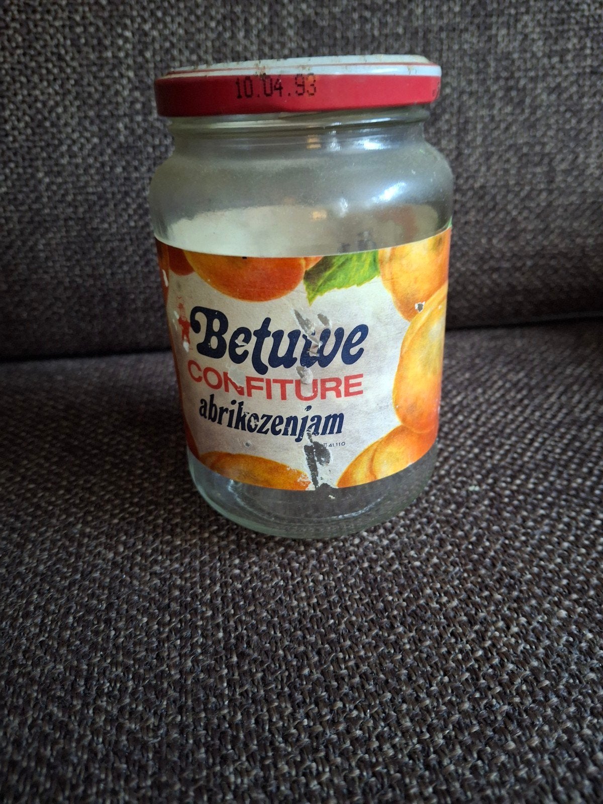 Flipje de Betuwe Tiel abrikozenjam potje, Ophalen of Verzenden, Gebruikt, Overige typen
