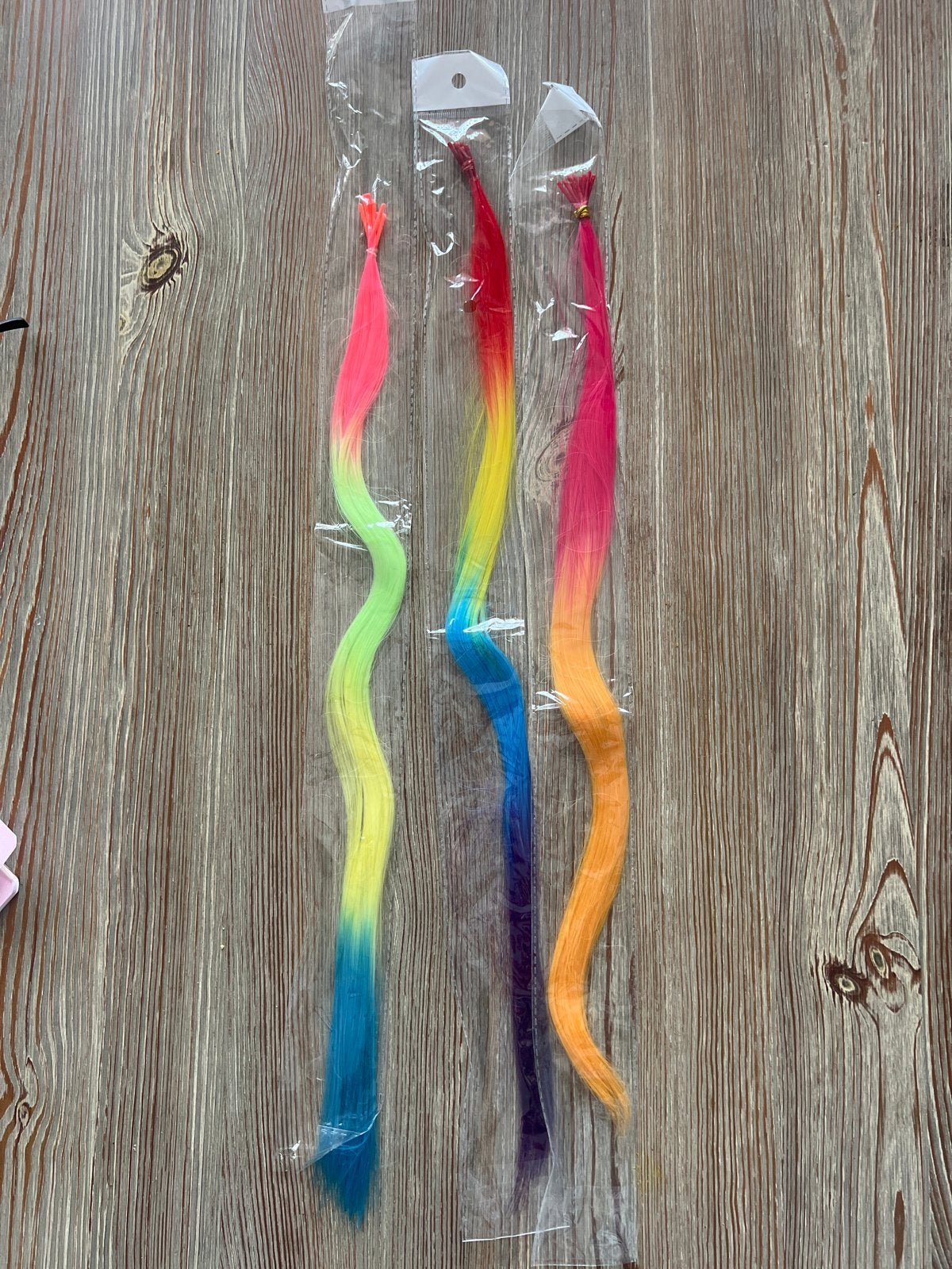 3x8 Regenboog Haarverlenging 50cm - Fluorescerend, Ophalen, Nieuw, Pruik of Haarverlenging