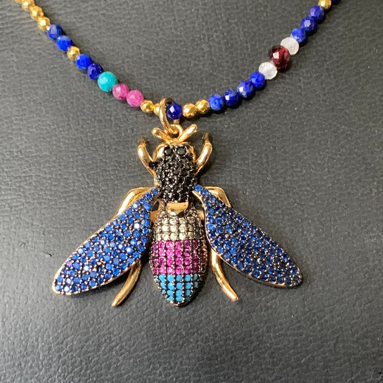 Robijn lapis lazuli vlinder geluk beschermt magie uniek SALE, Sieraden, Tassen en Uiterlijk, Kettingen, Ophalen of Verzenden, Nieuw