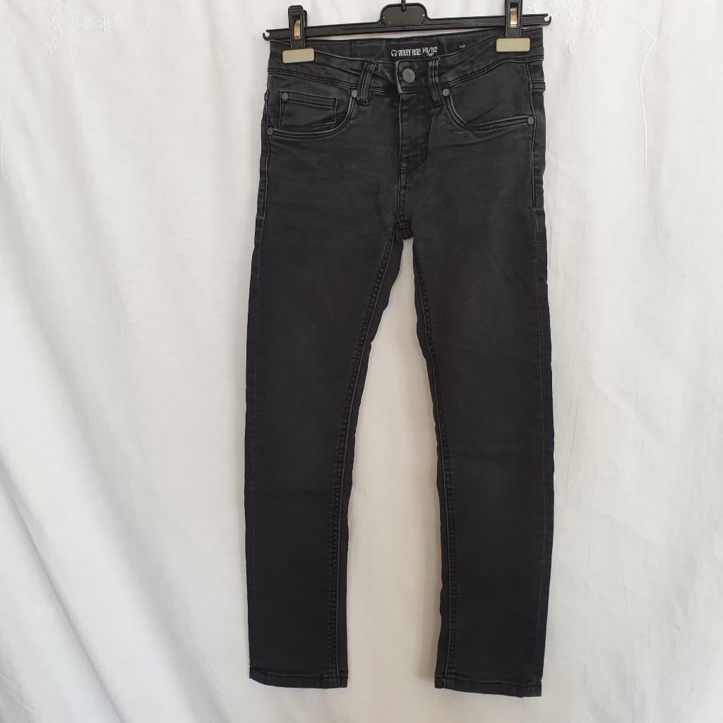 Zwarte spijkerbroek, stretch. Mt 146/152. Merk Street Rebel, Broek, Meisje, ., Ophalen of Verzenden