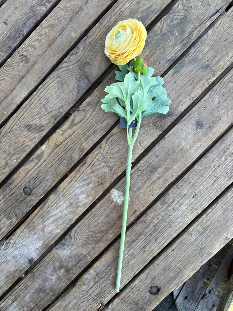 Kunst ranonkel (geel, 3 bloemen) nu slechts €3,-, Binnen, ., Geel, Onderhoudsvrij
