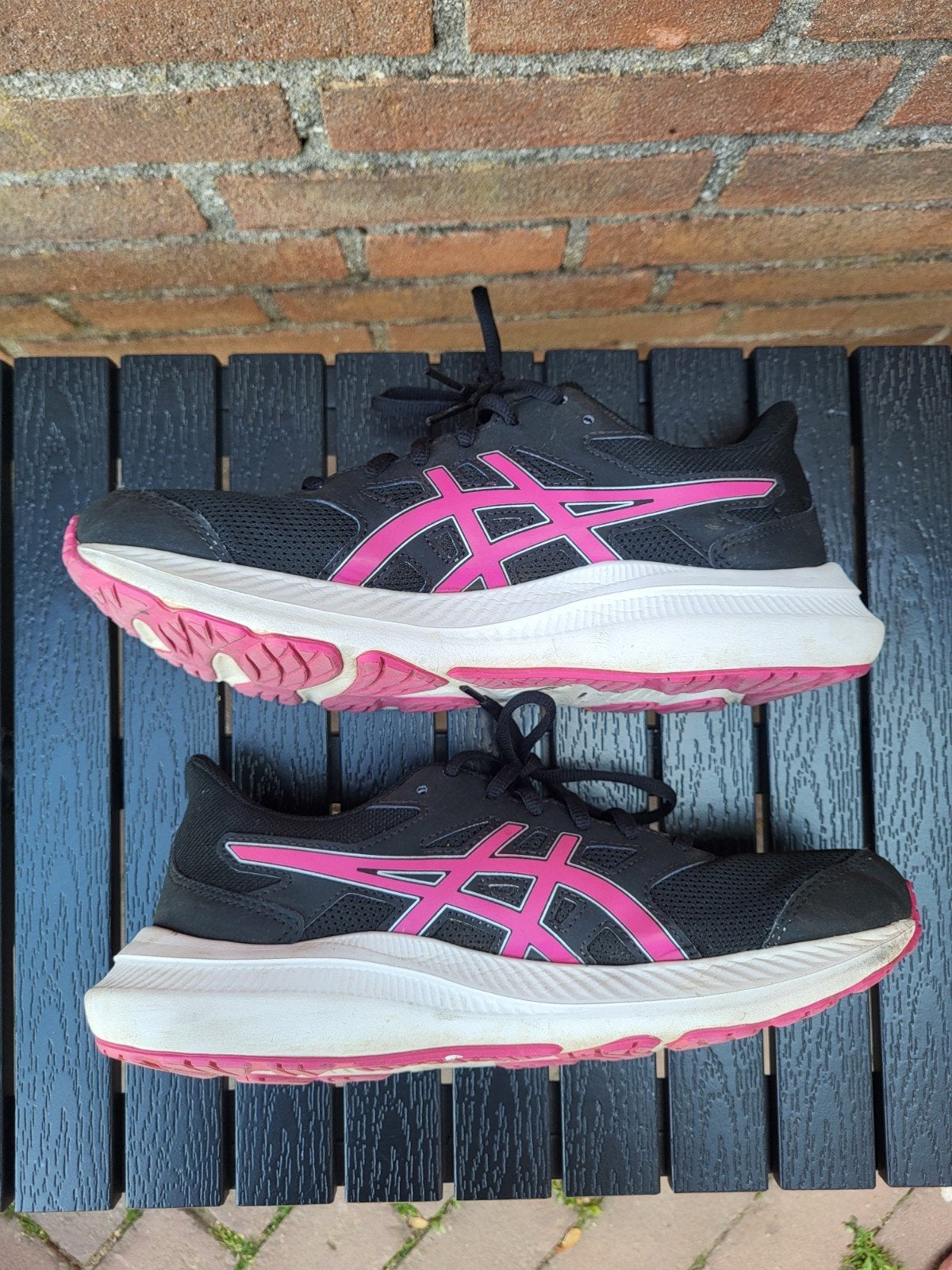 ASICS hardloopschoenen JOLT 4 zwart/roze - Maat 40.5, Ophalen of Verzenden, ASICS, Gedragen, Sportschoenen