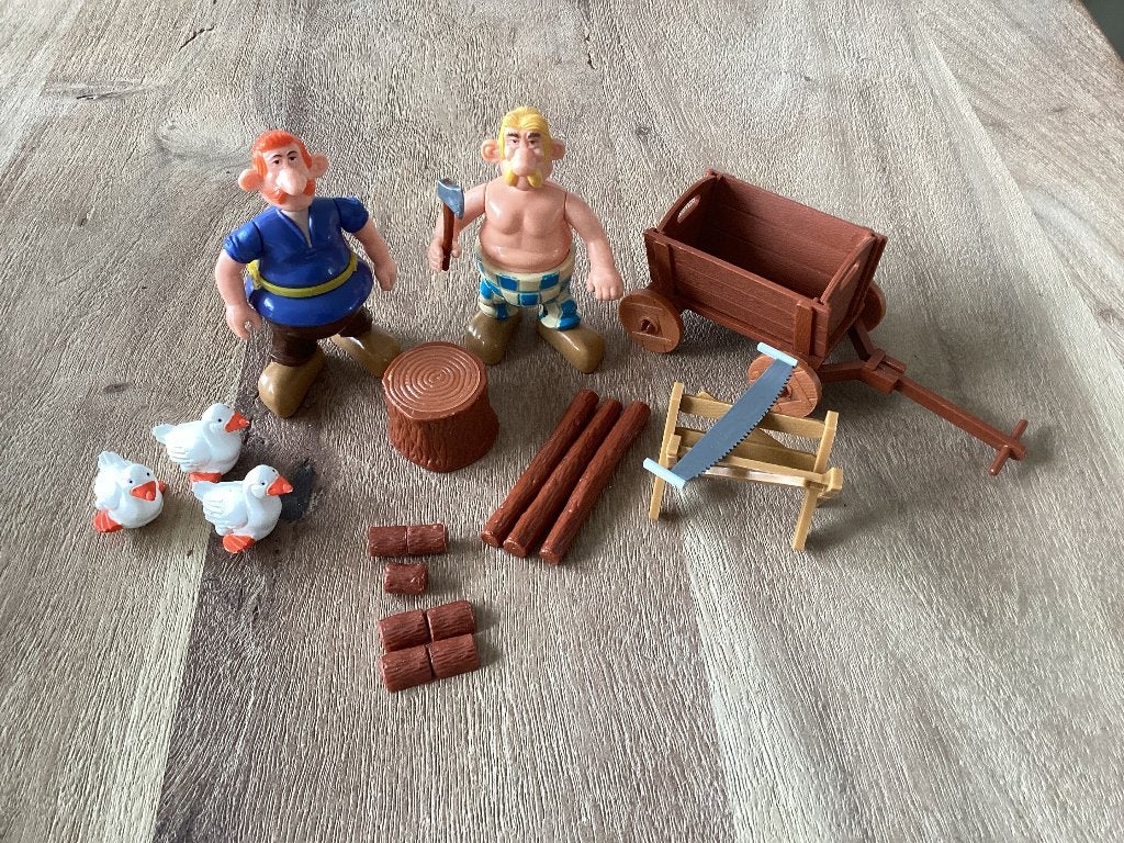 Asterix en Obelix set. Toycloud. 1980. Origineel., Ophalen of Verzenden, Asterix en Obelix, Zo goed als nieuw, Beeldje of Figuurtje